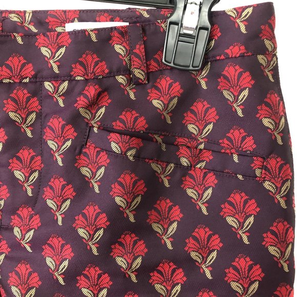 CLUB MONACO Brocade Jacquard Cropped Pants 2 - Picture 4 of 10